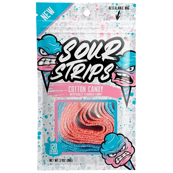 SOUR STRIPS - COTTON CANDY 96GR