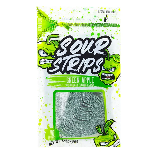 SOUR STRIPS - GREEN APPLE 12x96 GR