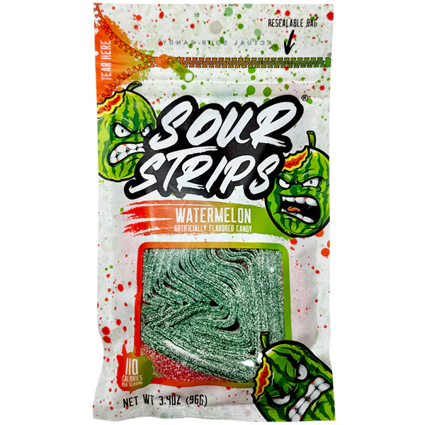 SOUR STRIPS - WATERMELON 96GR