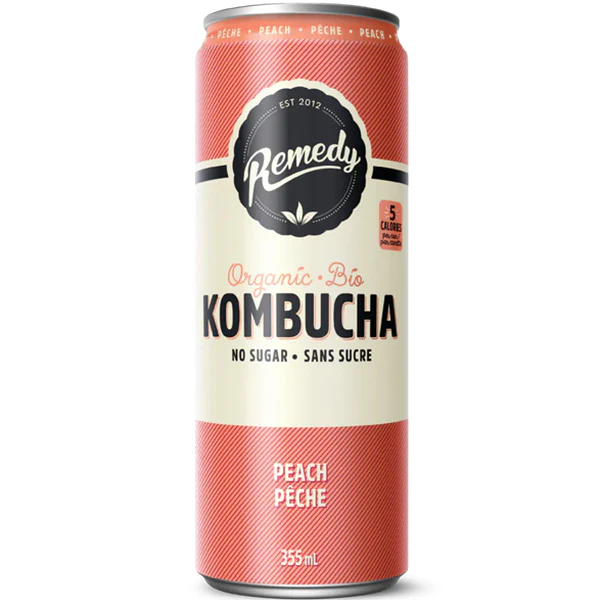 REMEDY DRINKS - PEACH KOMBUCHA 4x355 ML