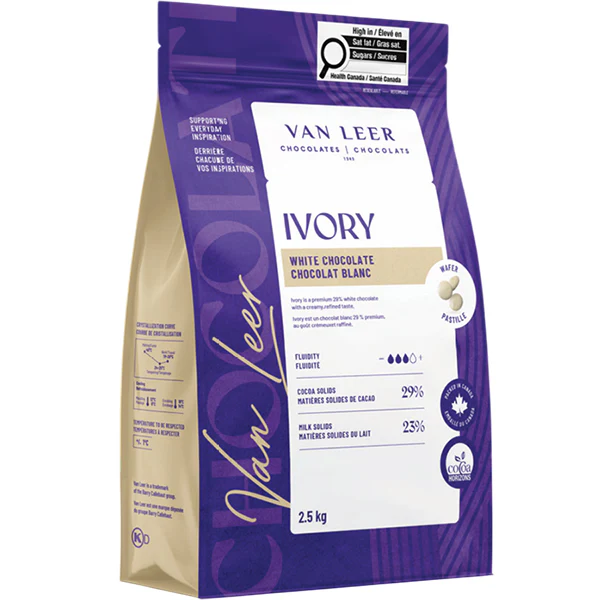 VAN LEER - IVORA WHITE CHOCOLATE WAFER 8x2.5 KG