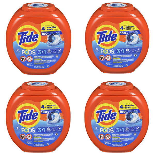 TIDE PODS - 3 IN 1 ORIGINAL SCENT LAUNDRY DETERGENT 4x76 CT