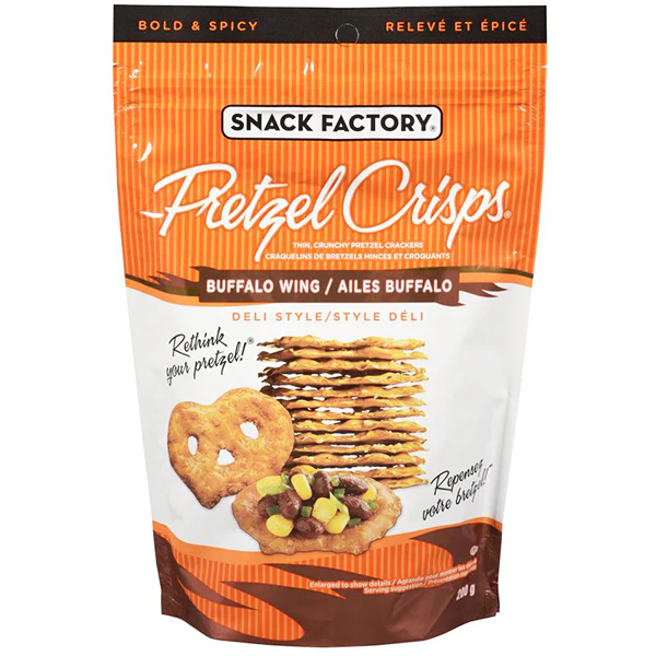 SNACK FACTORY - PRETZEL CRISPS BUFFALO WINGS 12x200 GR