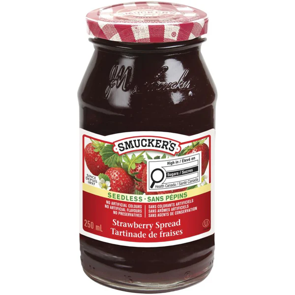 SMUCKERS - PURE SEEDLESS STRAWBERRY 12x250 ML