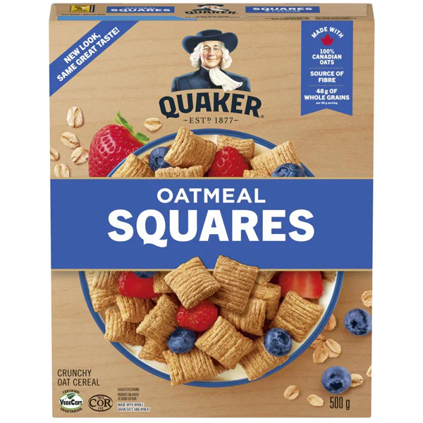 QUAKER - OATMEAL SQUARE CEREAL 12x500GR