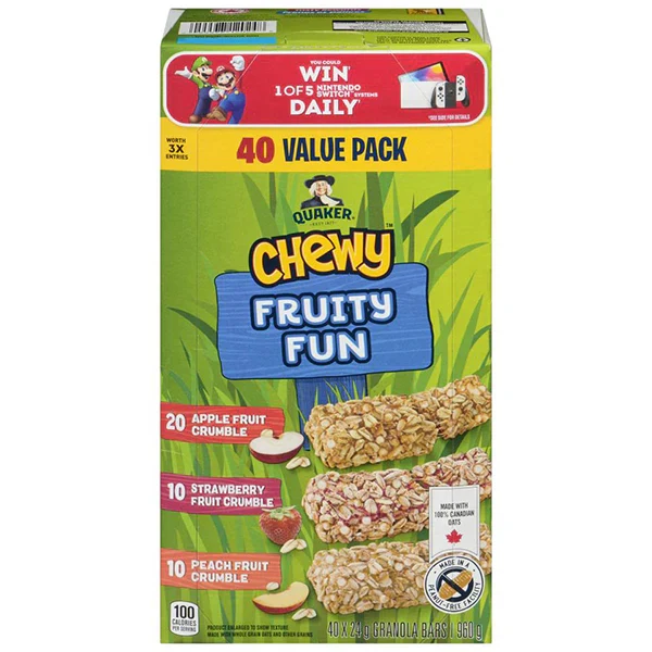 QUAKER - CHEWY BARS FRUITY FUN 8x40x24 GR