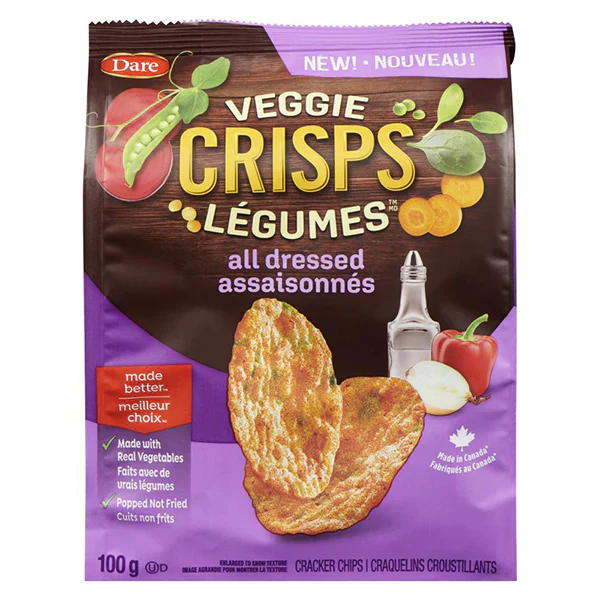 DARE - VEGGIE CRISPS ALL DRESSED 12x100 GR