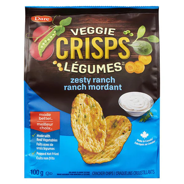 DARE - VEGGIE CRISPS ZESTY RANCH 12x100 GR