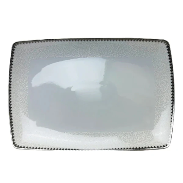 VICTORIA - SILVER RIM PLATTER 4x2 EA