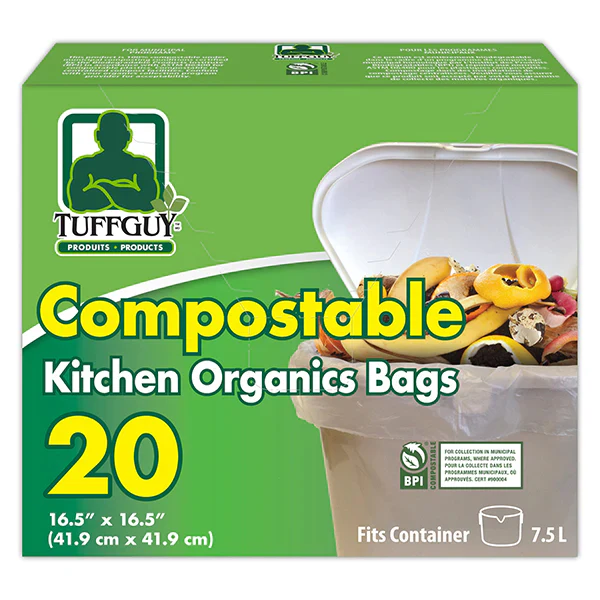 TUFFGUY - COMPOSTABLE KITCHEN ORGANICS BAGS 16.5" X 12x20 EA