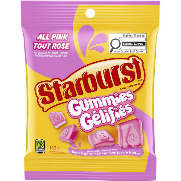 STARBUST - STARBURST GUMMIES ALL PINK 12x142 GR