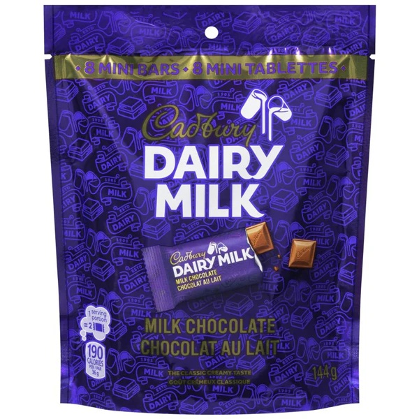 CADBURY - DAIRY MILK MINI BARS 8x144 GR