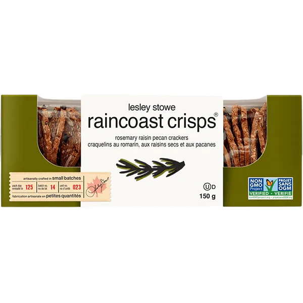 LESLEY STOWE - RAINCOAST CRISP ROSEMARY RAISIN PECAN 12x150 GR