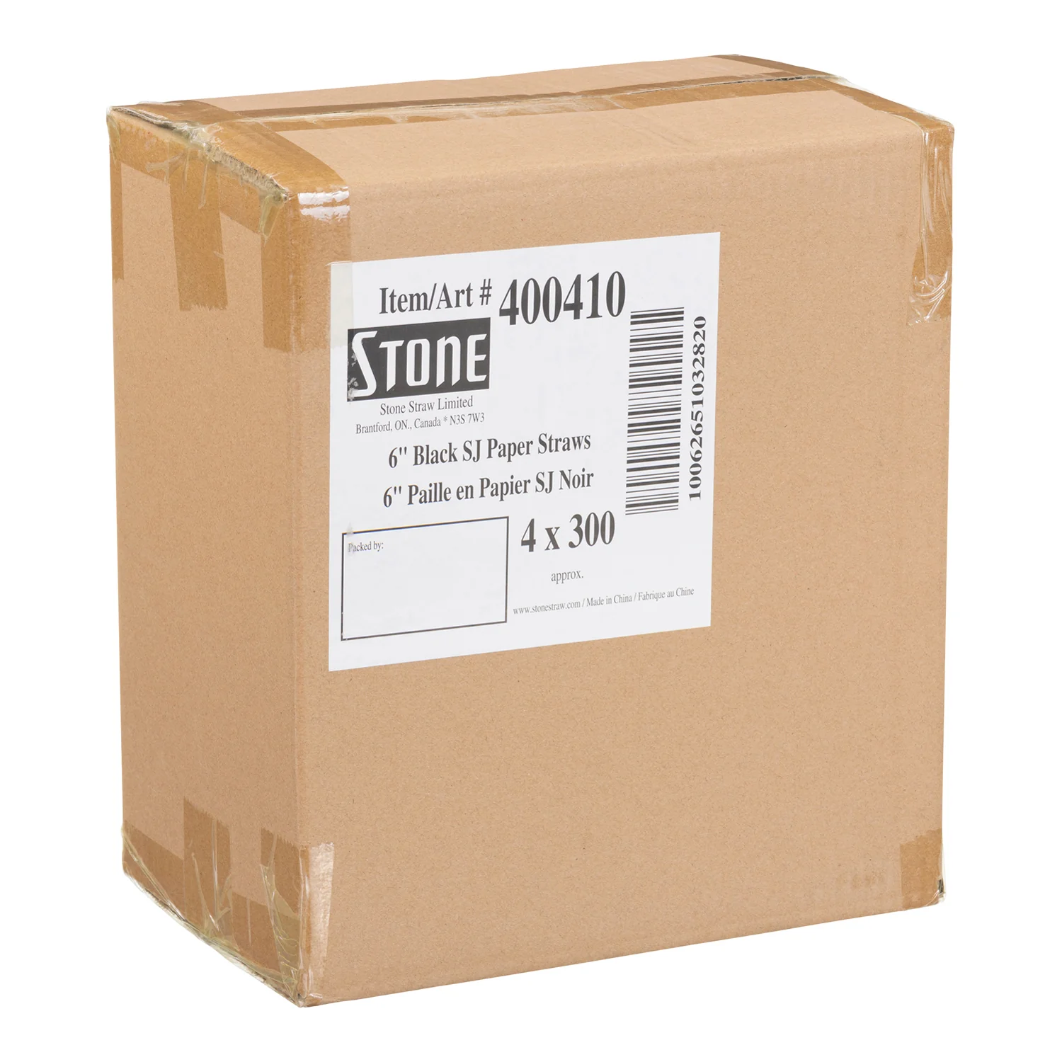 STONE STRAW - 6" SOLID BLACK SUPER JUMBO PAPER 4x300 EA