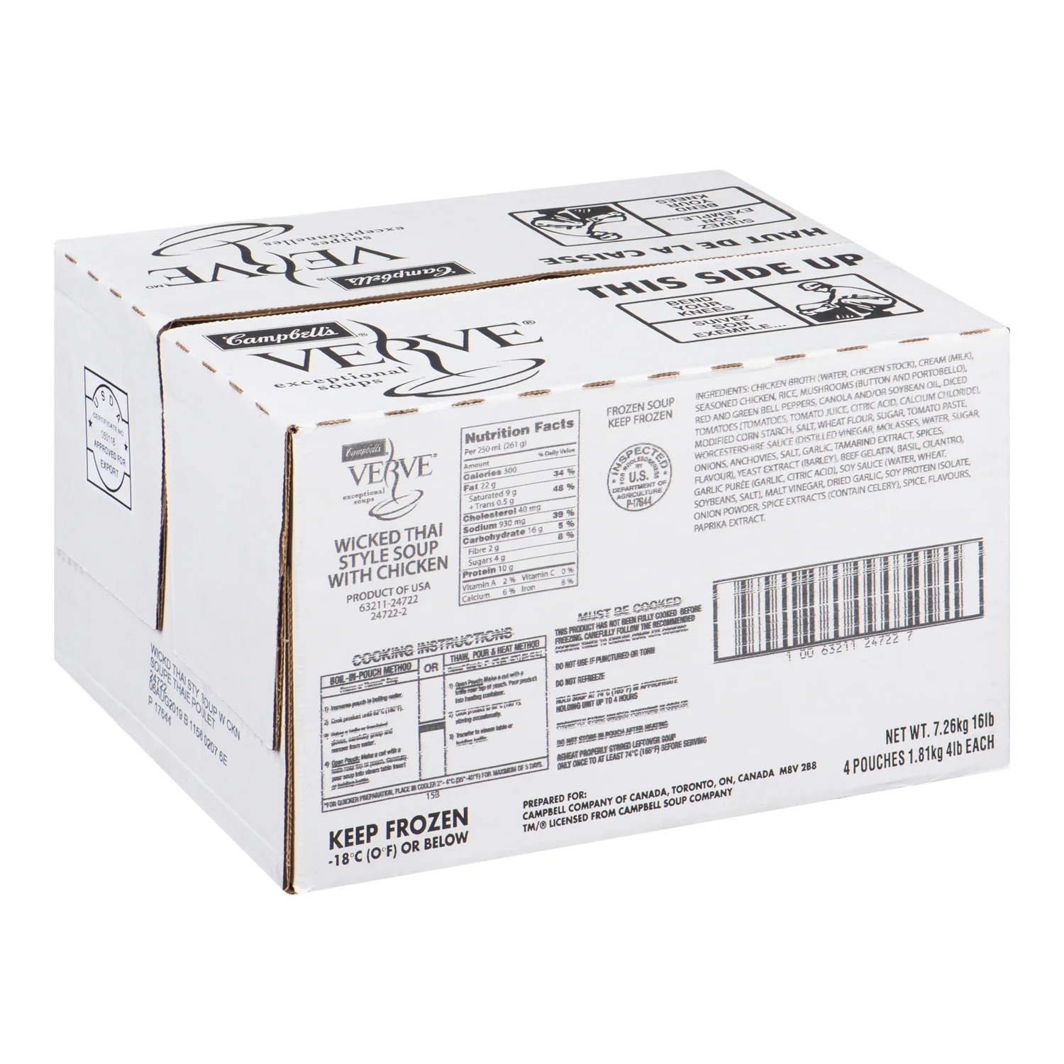 CAMPBELL - CAMPBELLS WICKED THAI STYLE SOUP WITH CHICKEN 4x4 LBS
