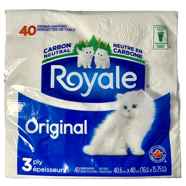 ROYALE - 3PLY DINNER NAPKIN 24x40 EA