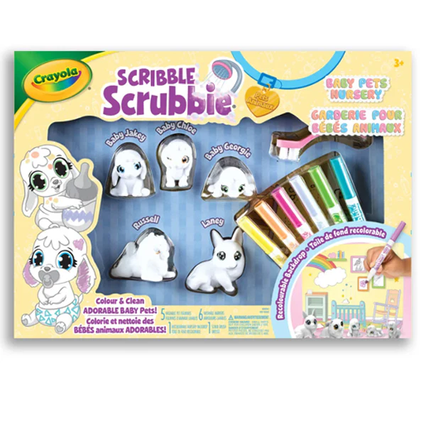 CRAYOLA - SCRIBBLE SCRUBBIE BABY PETS NURSERY 6x1 PK