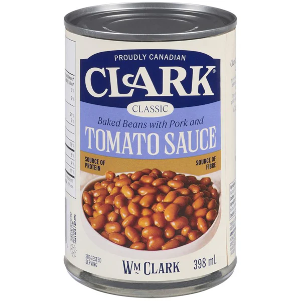 CLARK - BEANS W/ TOMATO SAUCE & PORK 24x398 ML