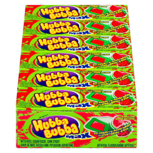 HUBBA BUBBA - MAX STRAWBERRY WATERMELON 12x18x5 PCS