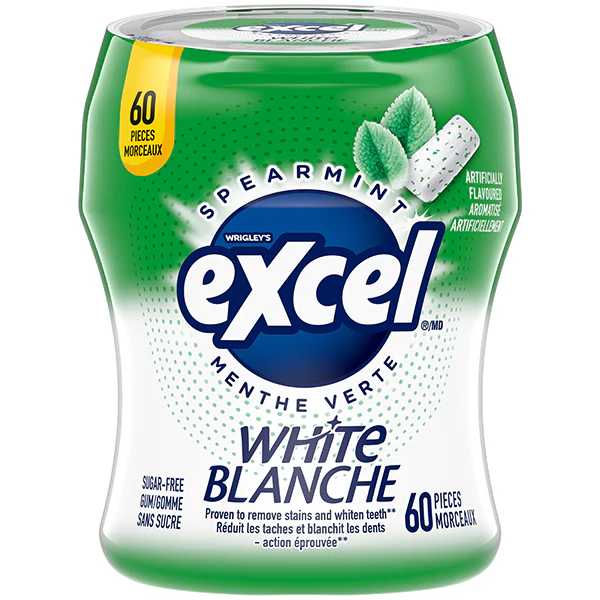 EXCEL - WHITE SPEARMINT BOTTLES 4x6x60EA
