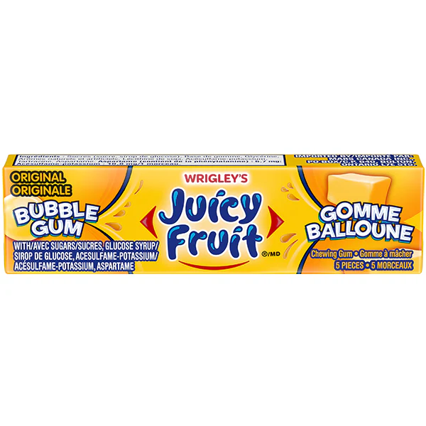 JUICY FRUIT - ORIGINAL BUBBLE GUM CHUNKS 12x18x5 PC