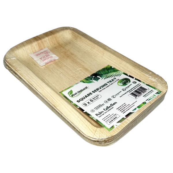 JUST NATURAL - 9x6IN SQUARE SERVING TRAY 12x6 EA