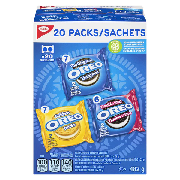 MONDELEZ - OREO VARIETY 20 PACKS 4x482 GR