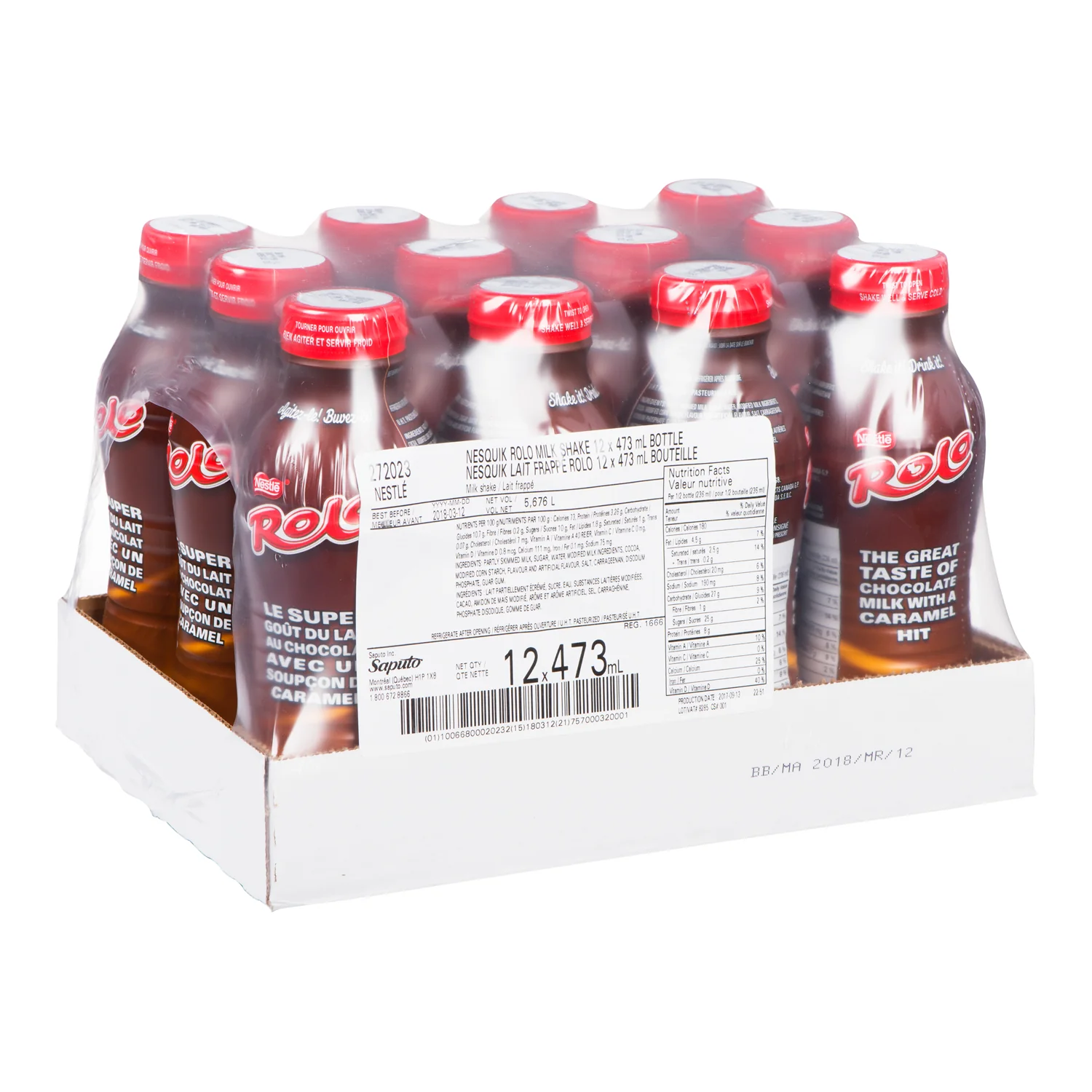 NESTLE - ROLO MILKSHAKE SHAKE 12x473 ML