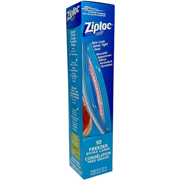 ZIPLOC - FREEZER BAGS EXTRA LARGE 9x10 EA