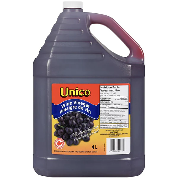 UNICO - RED WINE VINEGAR 4x4LT