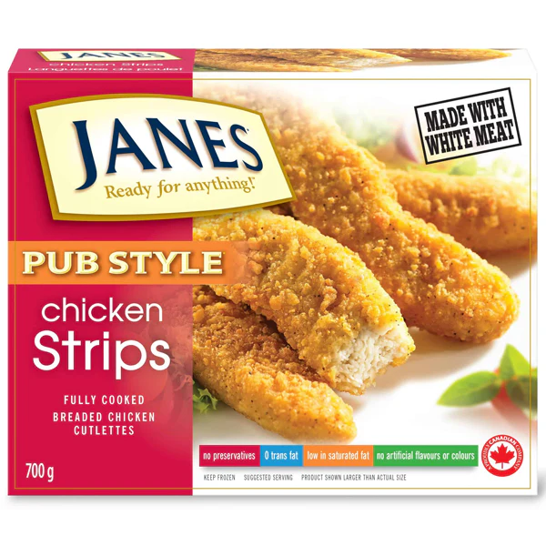 JANES - PUB STYLE CHICKEN BREAST STRIPS 6x700 GR