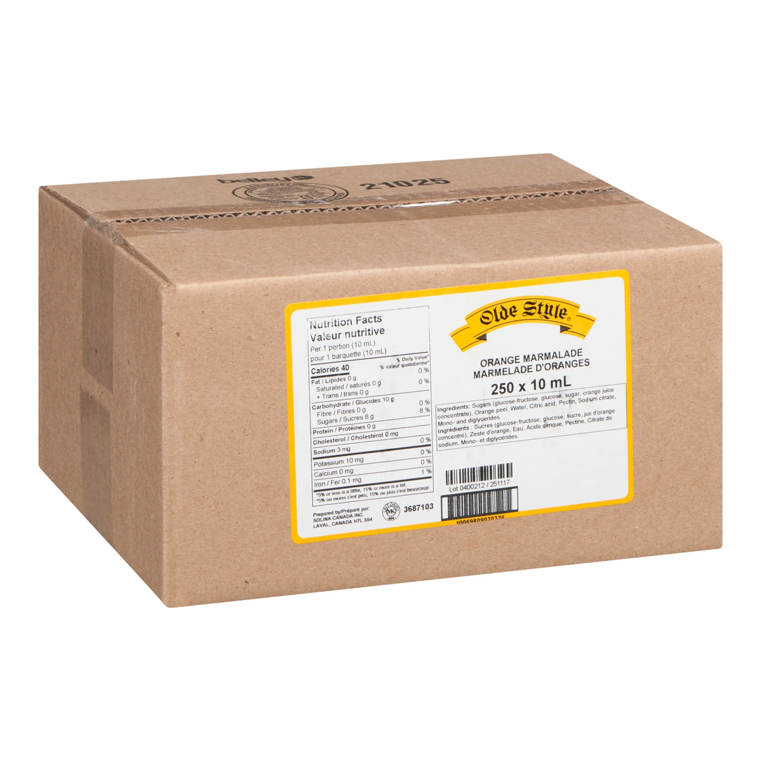 OLDE STYLE - ORANGE MARMALADE PORTIONS 250x10 ML
