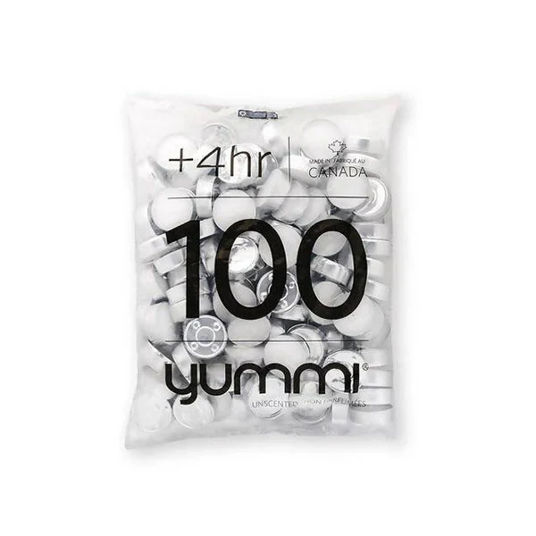 YUMMI - TEALIGHTS UNSCENTED 4 TO 5 HRS 9x100EA