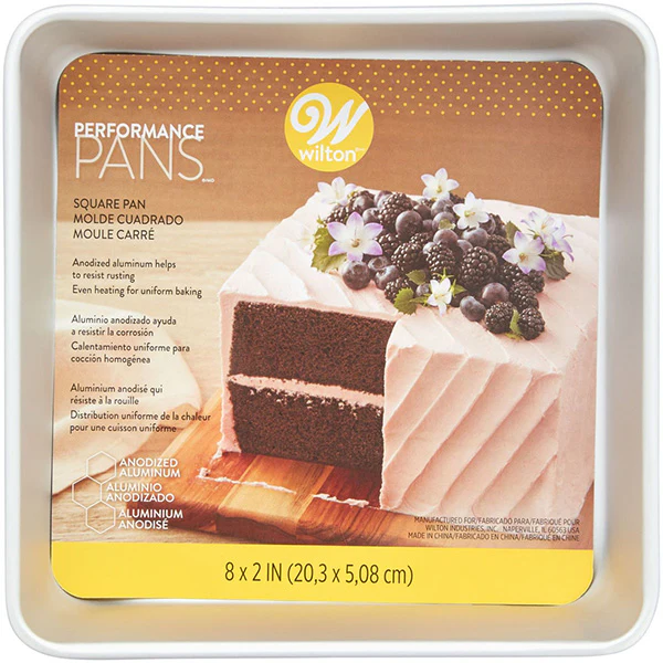 WILTON - PERFORMANCE PANS ALUMINUM 8IN SQUARE CAKE AND BROWNIE PAN 3x1 UN