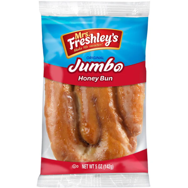 MRS FRESHLEY - GLAZED JUMBO HONEY BUNS 8x6x142 GR