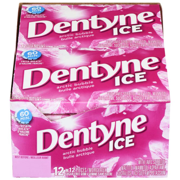 DENTYNE - ICE ARTIC BUBBLE 18x12x12 PC