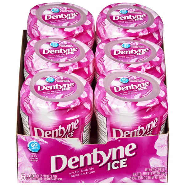 DENTYNE - ICE ARCTIC BUBBLE BOTTLES 4x6x60 PC