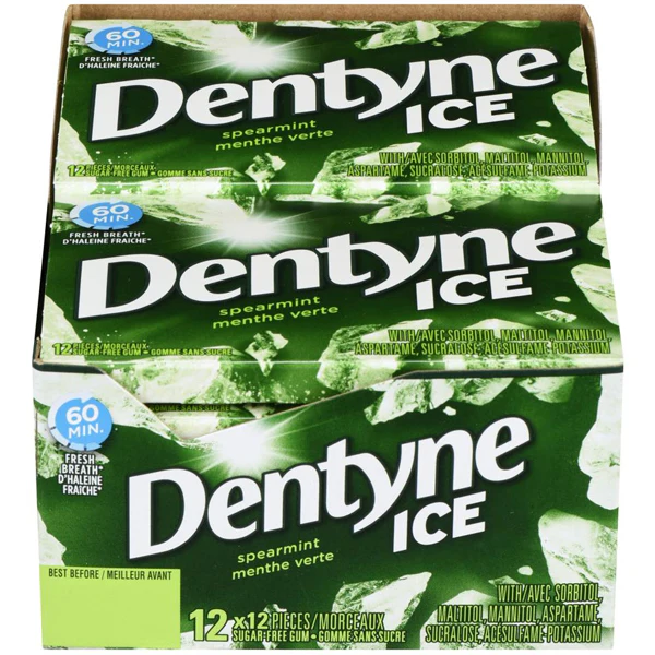 DENTYNE - ICE SPEARMINT 18x12x12 PC