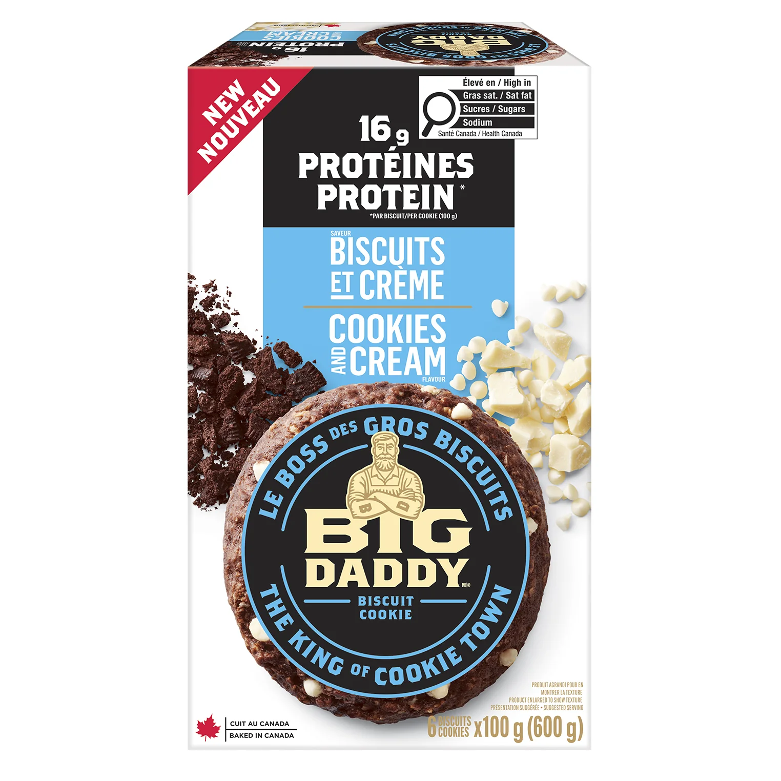 BIG DADDY - PROTEIN COOKIES AND CREAM I6 8x6x100 GR