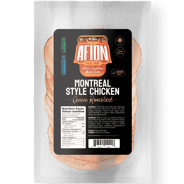 AFION - OVEN ROASTED MONTREAL STYLE CHICKEN SLICED 16x175 GR