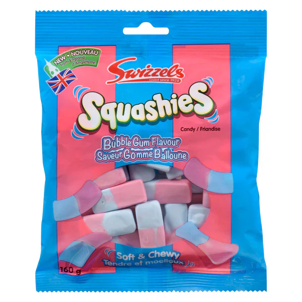 SWIZZELS - BUBBLE GUM SQUASHIES 10x160 GR