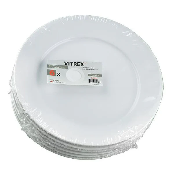 VITREX - 7.5IN WIDE RIM SIDE PLATE 6x6 EA