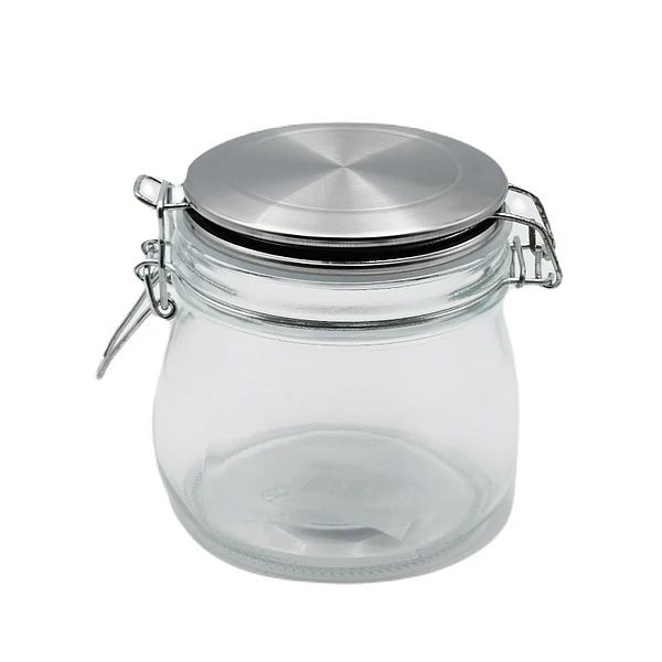 LEONA - GLASS JAR W/METAL LID 24x500 ML