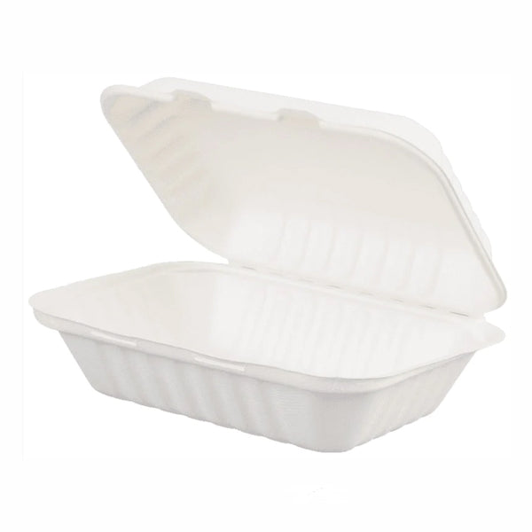 NEW WAVE - BAGASSE CLAMSHELL 9X6 4x50EA