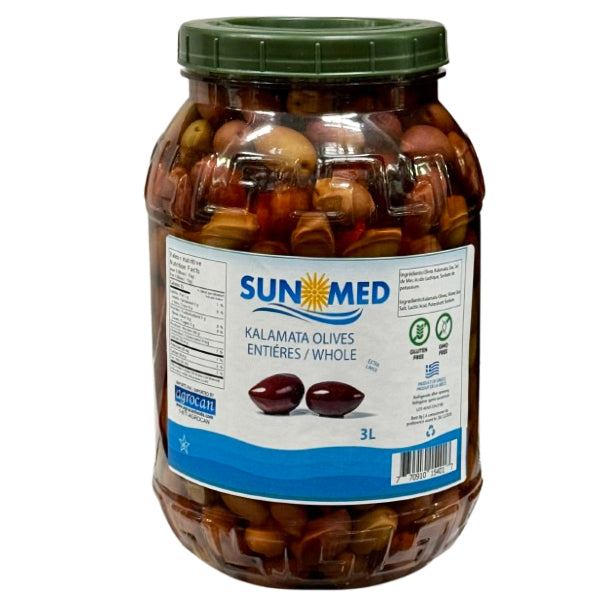 SUNMED - KALAMATA OLIVES WHOLE EXTRA LARGE 6x3 LT