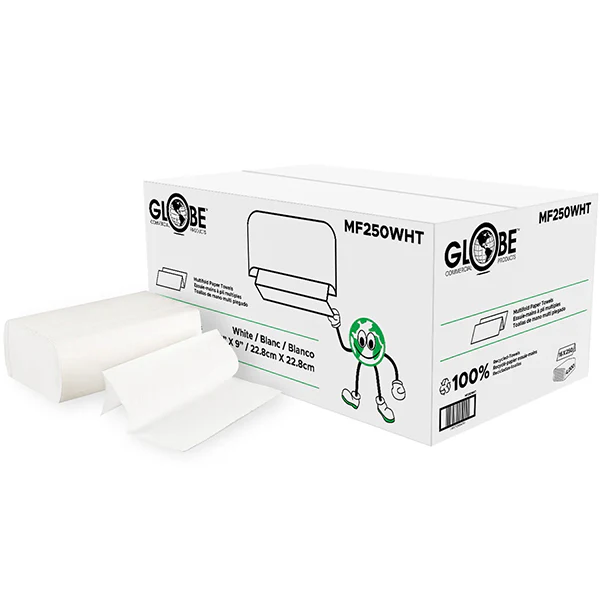 GLOBE - MULTIFOLD TOWEL WHITE PAPER 16x250 SHEET