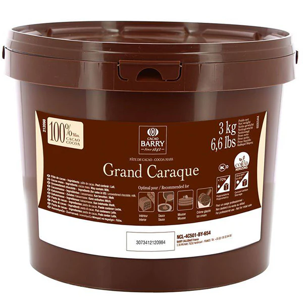COCOA BARRY - GRAND CARAQUE UNSWEETENED CHOCOLATE 4x3 KG