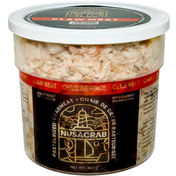 NUSACRAB - PASTEURIZED CRAB CLAW MEAT 12x454 GR
