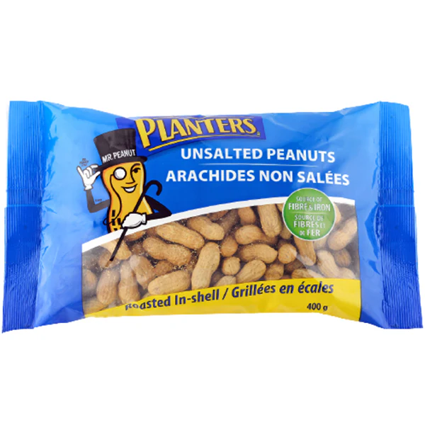 PLANTERS - PEANUTS IN SHELL ROASTED UNSALTED 24x400 GR