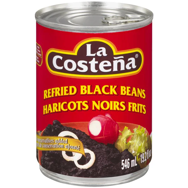LA COSTENA - REFRIED BLACK BEANS 12x546 ML